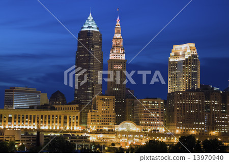 Cleveland seen late evening 13970940
