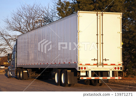 Semi truck seen early morning 13971271