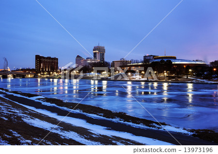 Wichita, Kansas accross the frozen river Wichita, Kansas accross the frozen river 13973196