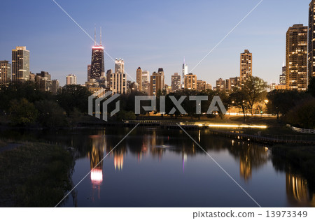 Chicago skyline from Lincoln Park Chicago skyline from Lincoln Park 13973349