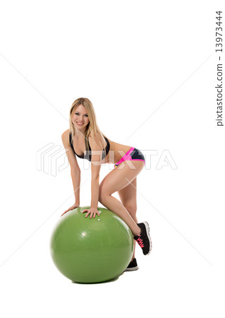 Concept of healthy lifestyle. Smiling sporty woman 13973444