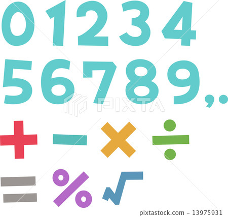 手寫的數字和計算符號 13975931