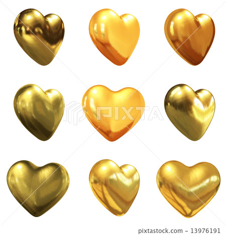 Gold hearts set for wedding design Gold hearts set for wedding design 13976191
