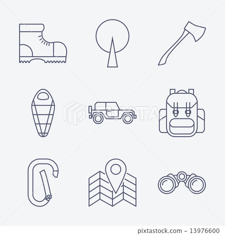 Outline stroke Camping icons. 13976600