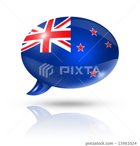 New Zealand flag speech bubble 13981024