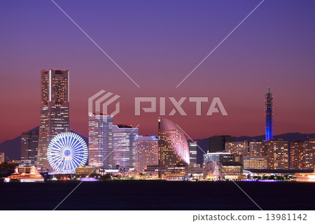 Minato Mirai night view Minato Mirai night view 13981142