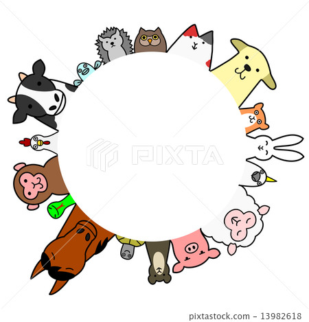 Pet livestock circle copy space color - Stock Illustration [13982618 ...