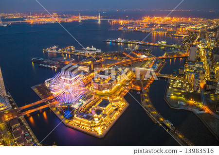 Night view of Yokohama Minato Mirai district Night view of Yokohama Minato Mirai district 13983516