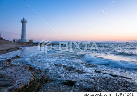 知多半島愛知縣[從野間燈塔出發的黃昏] 13984241