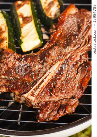 steak on grill steak on grill 13984788