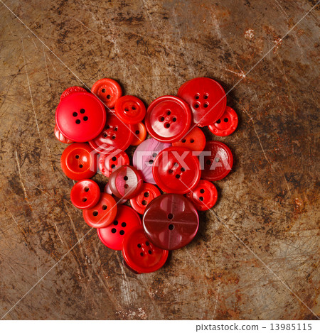 Sewing buttons heart 13985115