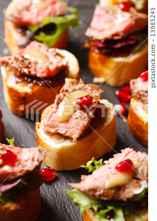 canape with beef meat canape with beef meat 13985245