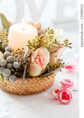 nice flowers and candle nice flowers and candle 13986022