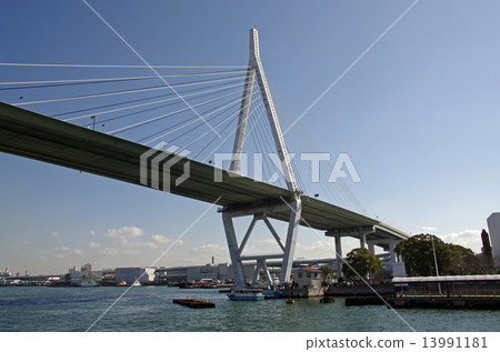 View of Tenpozano Bridge in Osaka Port 13991181