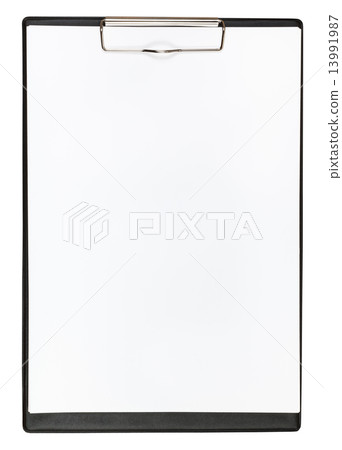 clipboard with empty sheet of paper isolated 13991987