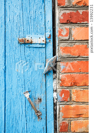 blue painted wooden door with latches blue painted wooden door with latches 13992231