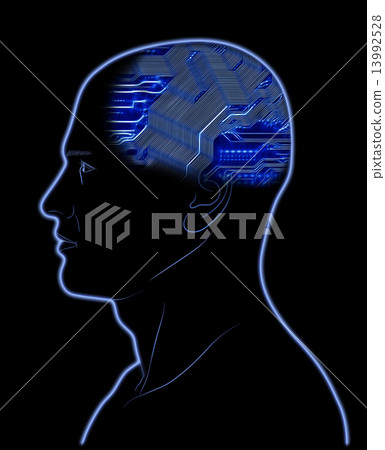 Computer In Head - Stock Illustration [13992528] - PIXTA