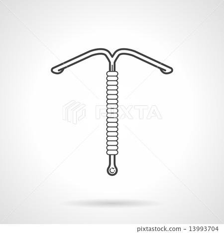 Black line vector icon for gynecology. IUD Black line vector icon for gynecology. IUD 13993704
