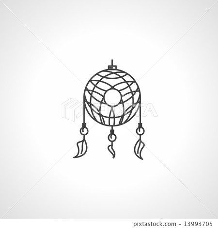 Black line dream catcher vector icon 13993705