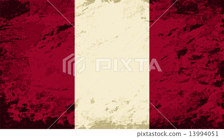 Peruvian flag. Grunge background. Vector illustration 13994051
