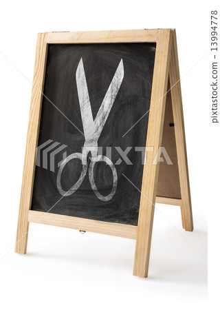 Chalk rubbed out on blackboard isolated 13994778
