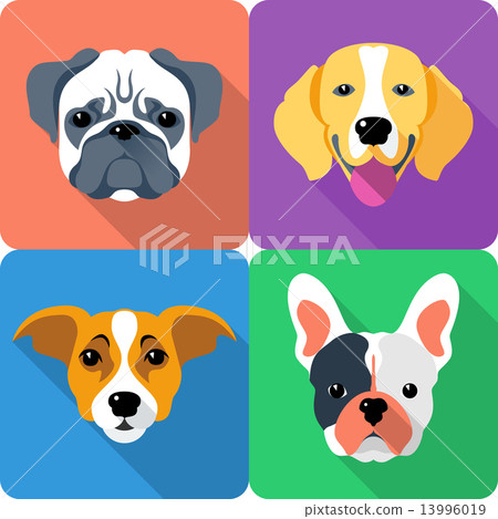 set dog icon flat design set dog icon flat design 13996019