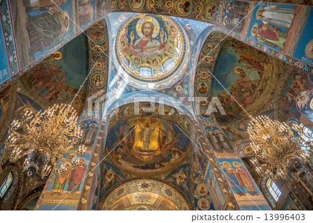 Interior of Savior on the Spilled Blood Cathedral in St. Petersb 13996403