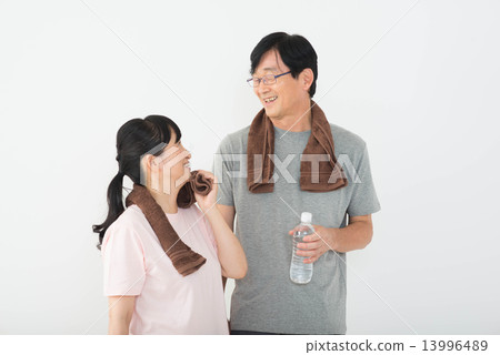 A couple going to a fitness club A couple going to a fitness club 13996489