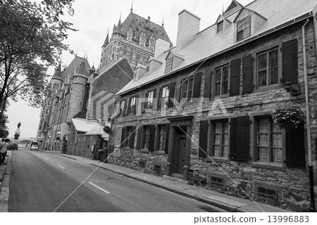 quebec city view in black and white 13996883