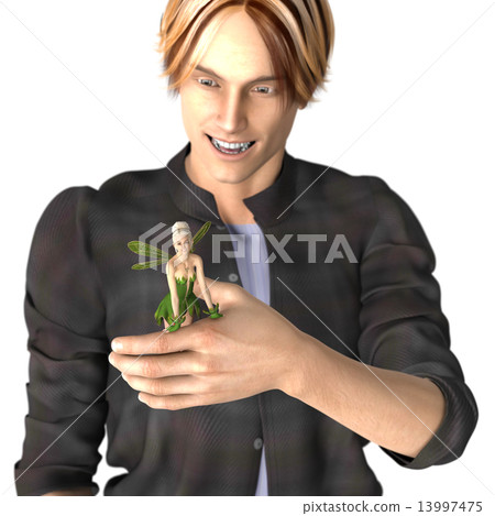 Tiny fairy and handsome men 3DCG illustration material Tiny fairy and handsome men 3DCG illustration material 13997475