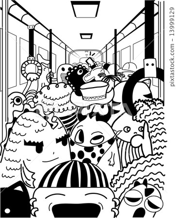 Doodle Monsters Crowded Subway Doodle Monsters Crowded Subway 13999129