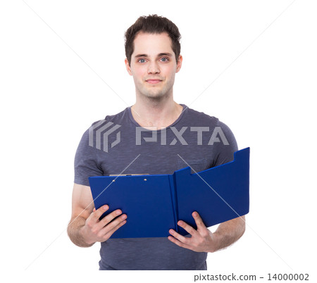 Man read on clipboard Man read on clipboard 14000002