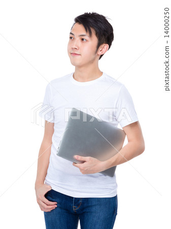 Man hold with laptop Man hold with laptop 14000250