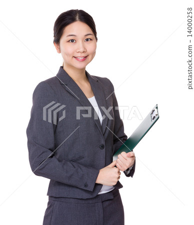 Businesswoman hold with clipboard Businesswoman hold with clipboard 14000258