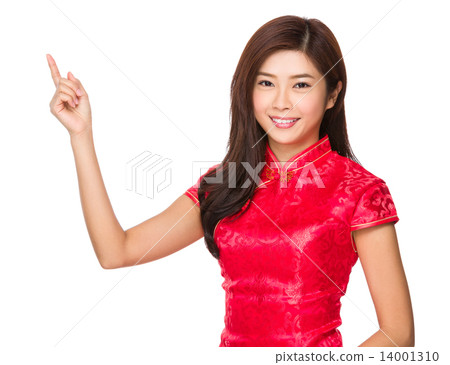 Woman with finger point up 14001310