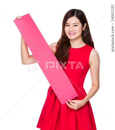 Woman with with red banner 14002181