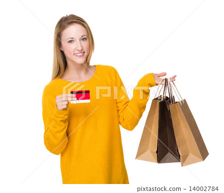Woman hold with shopping bag and credit card 14002784