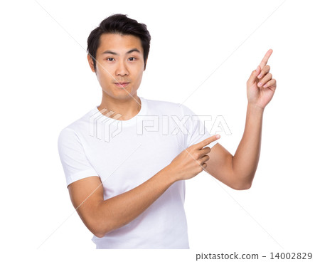 Man with two finger up 14002829