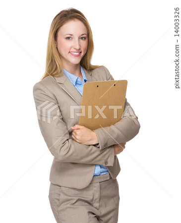 Businesswoman with clipboard Businesswoman with clipboard 14003326