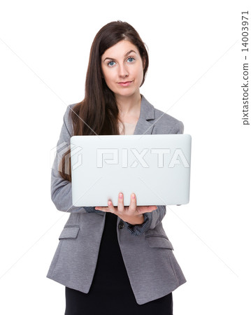 Business woman hold with notebook computer Business woman hold with notebook computer 14003971