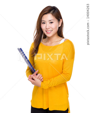 Young woman with clipboard 14004263