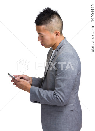 Business man look at mobile Business man look at mobile 14004446
