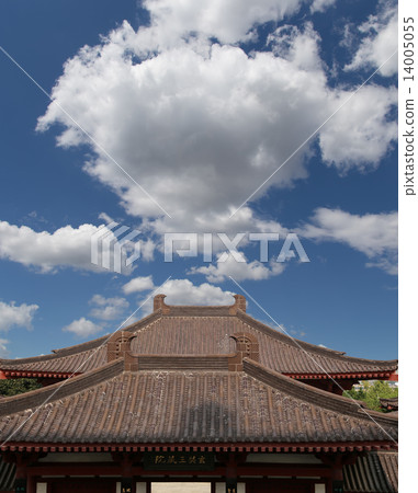 Roof decorations on the territory Giant Wild Goose Pagoda,Xian (Sian, Xi'an),Shaanxi province, China 14005055