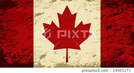Canadian flag. Grunge background. Vector illustration 14005271