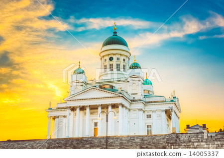Helsinki Cathedral, Helsinki, Finland. Summer Sunset Evening 14005337