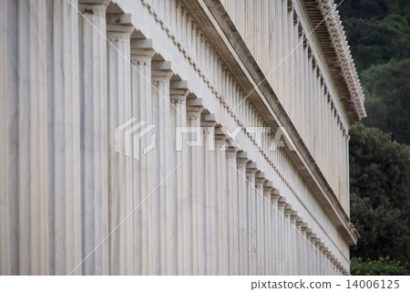 Exterior of marble Stoa of Attalos colonnade Exterior of marble Stoa of Attalos colonnade 14006125