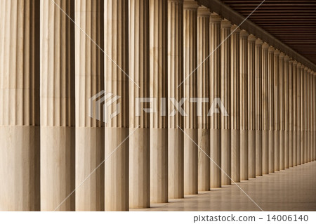 Stoa of Attalos marble colonnade and ceiling 14006140