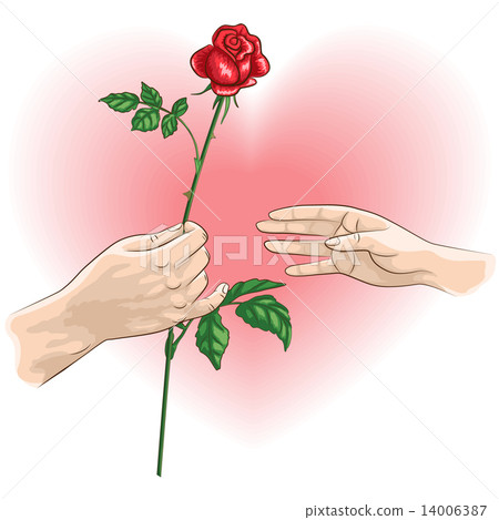 Hand with rose 14006387