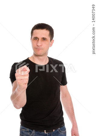man shows a fig (focus on hand) 14007349