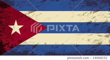 Cuban flag. Grunge background. Vector illustration 14008252